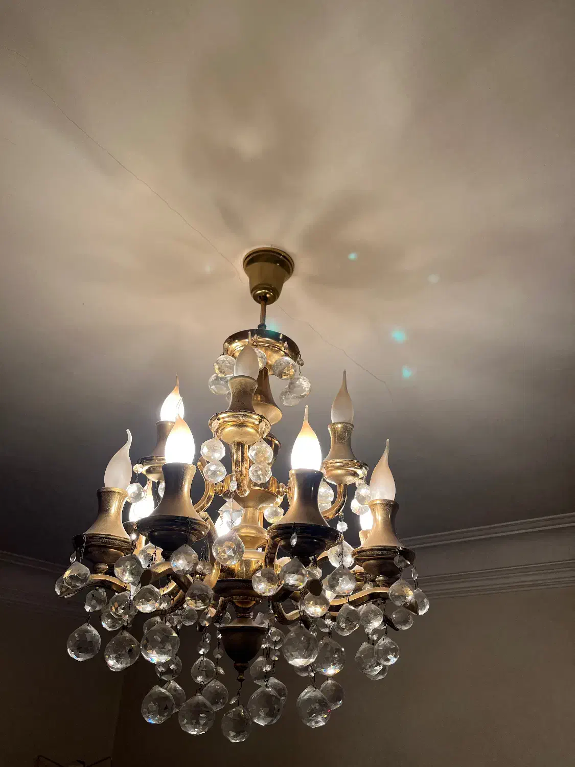 ست کامل لوستر کریستالی کلاسیک (۲بزرگ + ۲کوچک)|لوستر و چراغ آویز|رشت, رشتیان|دیوار