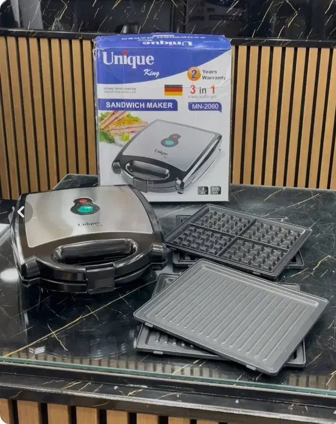 ساندویچ ساز یونیک 3کاره اسنک ساز گریل وافل خردکن|اجاق گاز و لوازم برقی پختوپز|قم, نیروگاه|دیوار