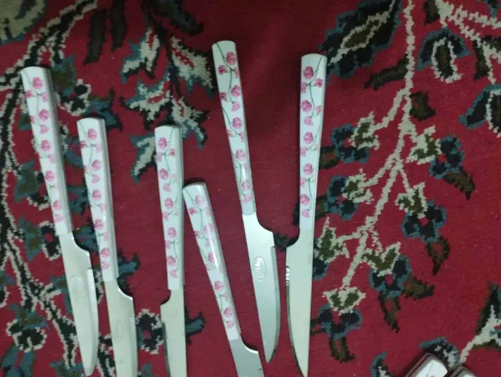 قاشق و چنگال قوری و فنجان نعلبکی|ظروف سرو و پذیرایی|شیراز, گل سرخ|دیوار