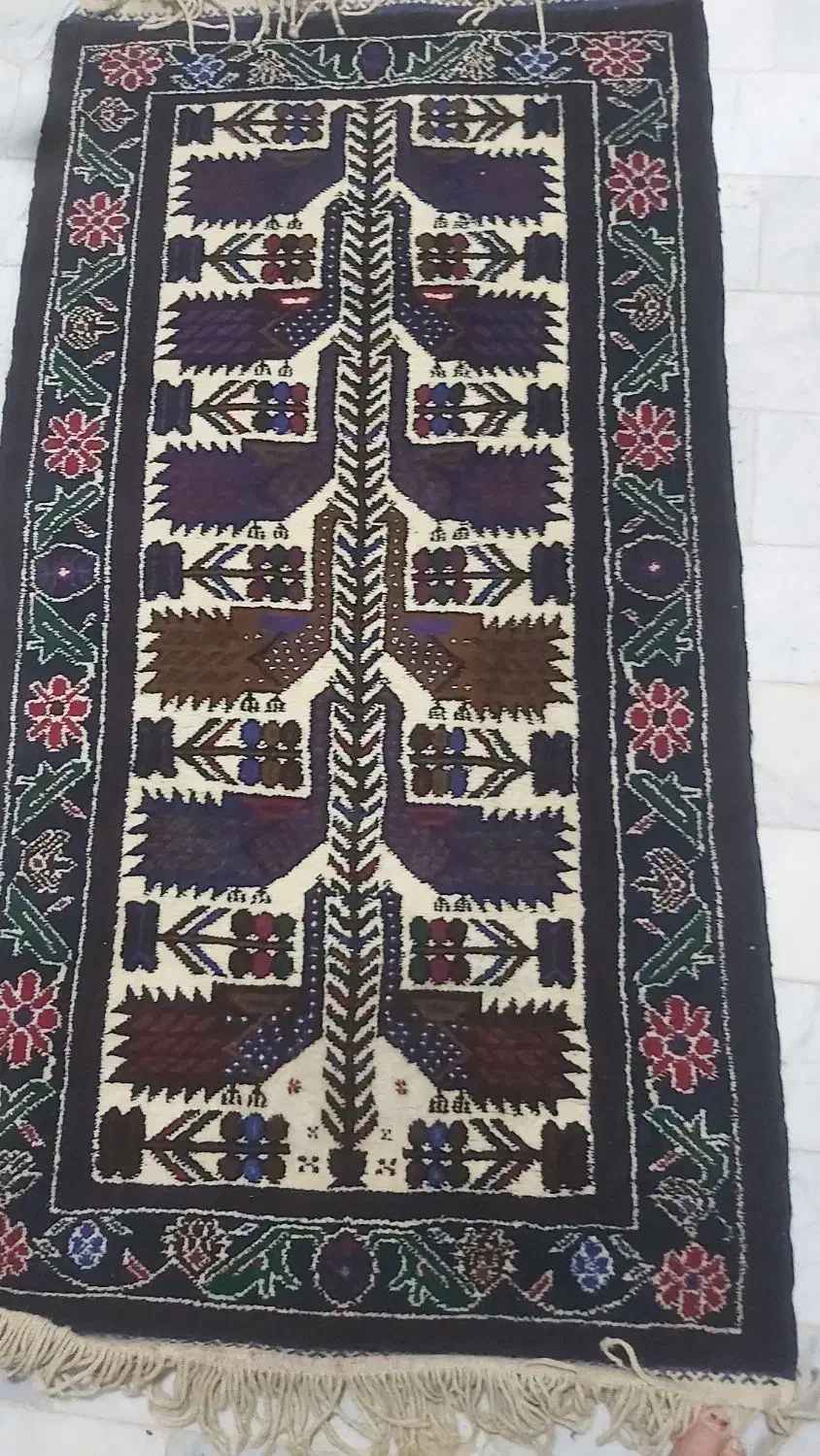 قالیچه دست بافت کاملا پشم طبیعی و نو بدون استفاده|فرش|بیرجند, |دیوار