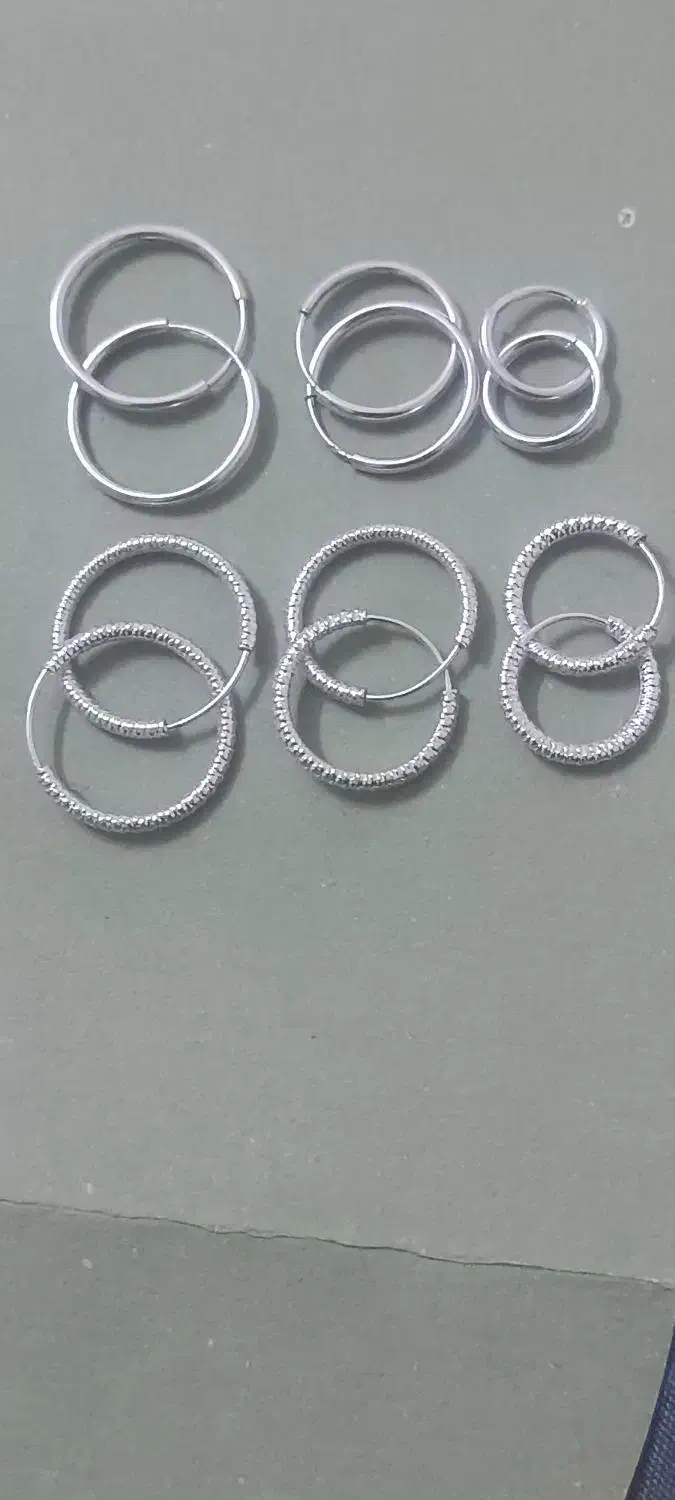 گوشواره حلقه ای نقره بمناسبت روز زن قیمت عالی|جواهرات|سبزوار, فیاض|دیوار