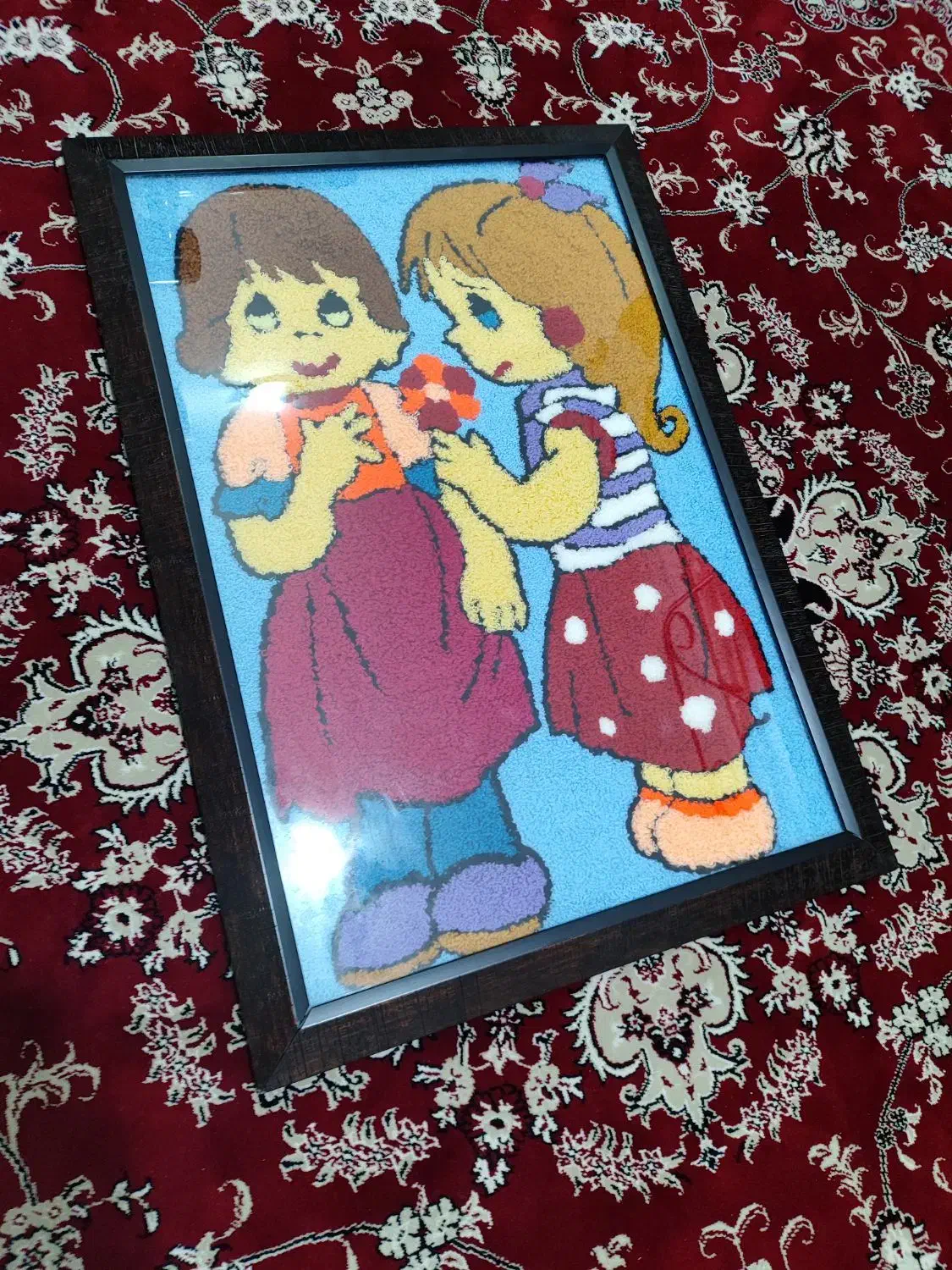 تابلو فرشینه بسیار زیبا بافته شده با کاموا|تابلو فرش|بندرعباس, |دیوار