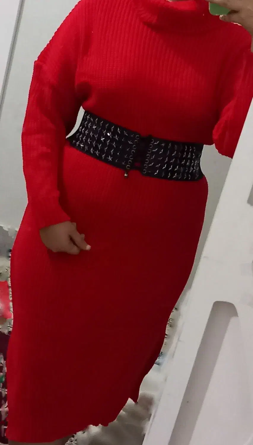 بافت بلند با کمربند فری سایز|لباس|نسیم‌شهر, |دیوار