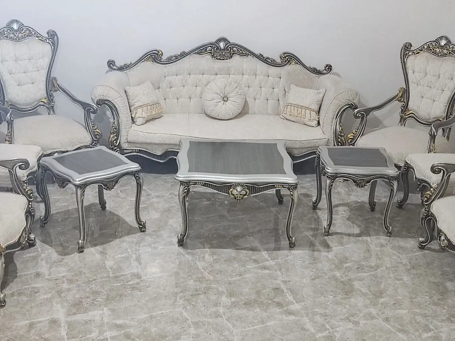 مبلمان سلطنتی استیل ۹ نفره|مبلمان خانگی و میز عسلی|کوهسار (البرز), |دیوار