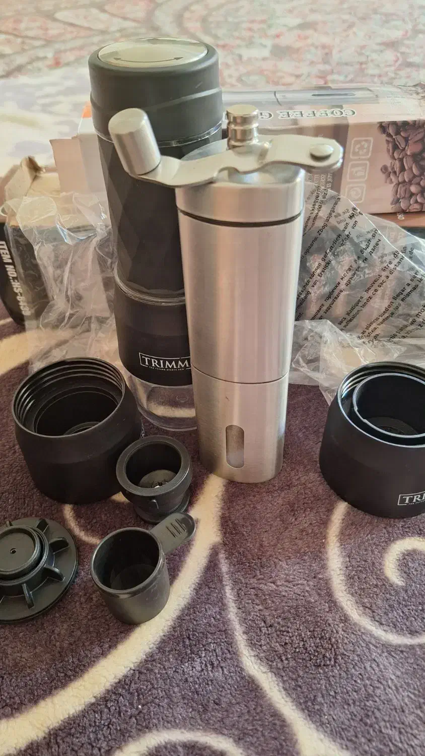 قهوه سازِ مسافرتی به همراه آسیاب قهوه|قوری، کتری، قهوه‌ساز دستی|آران و بیدگل, |دیوار