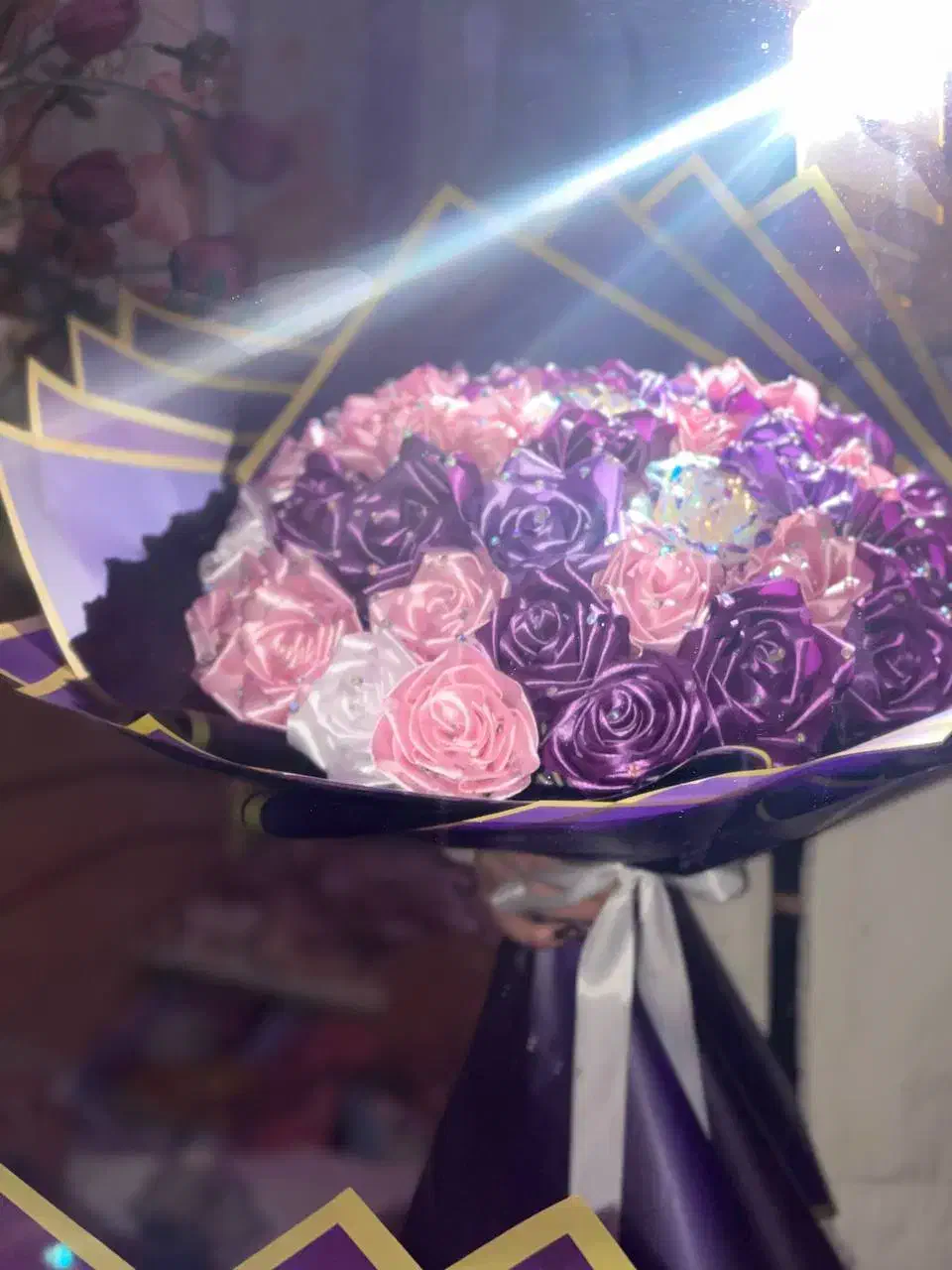 گل ربانی بزرگ زیبا|گل مصنوعی|سیاخ دارنگون, |دیوار