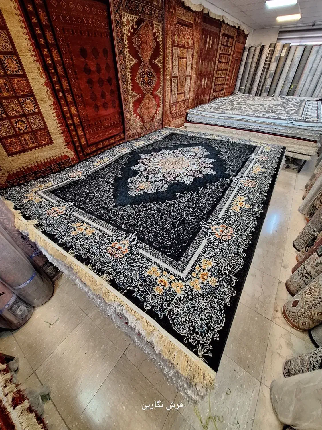 ۹ متری فرش آبی فیروزه ای کد 235|فرش|مشهد, امیر|دیوار