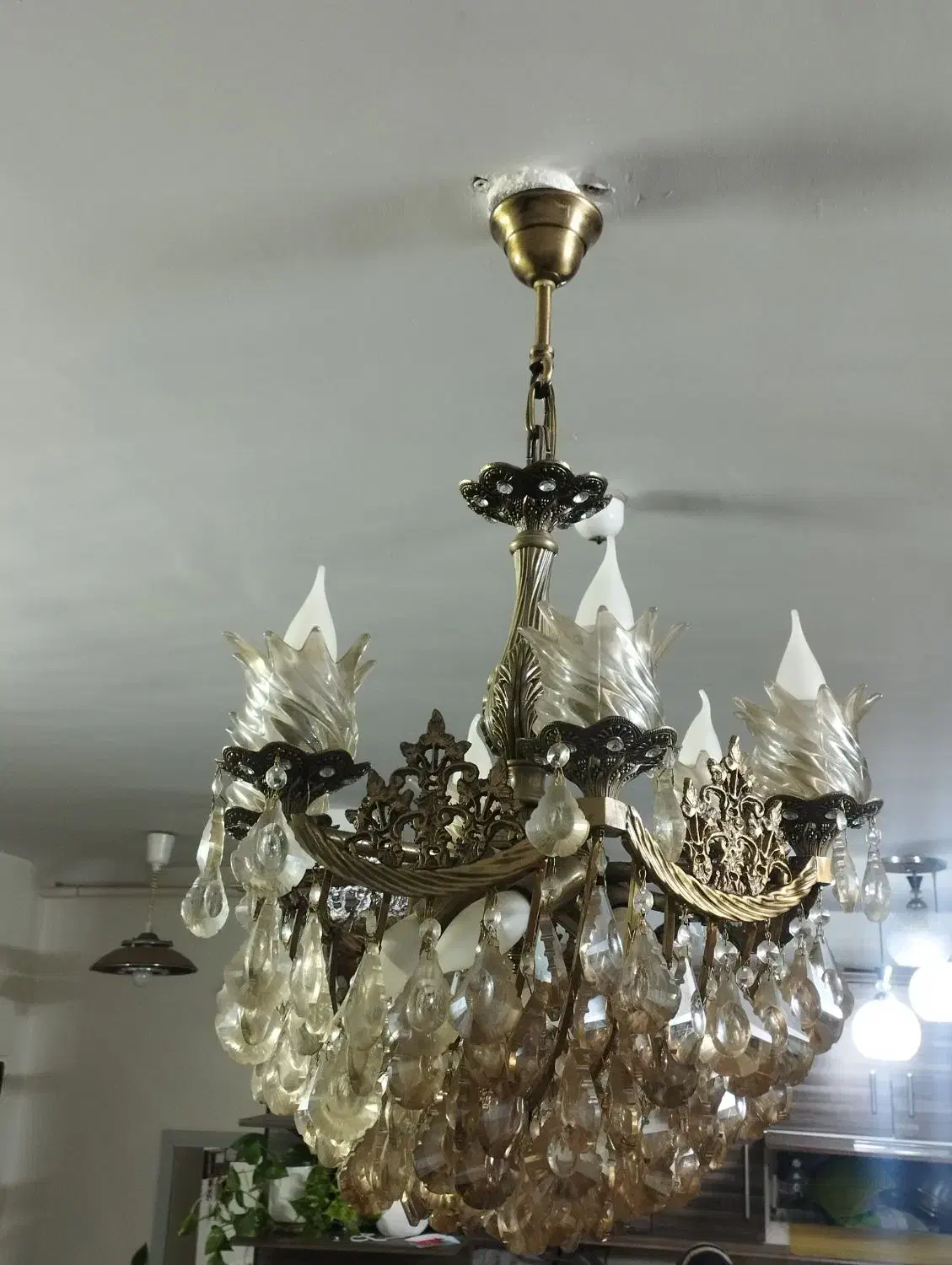 لوستر برنجی|لوستر و چراغ آویز|محمدیه-قزوین, |دیوار