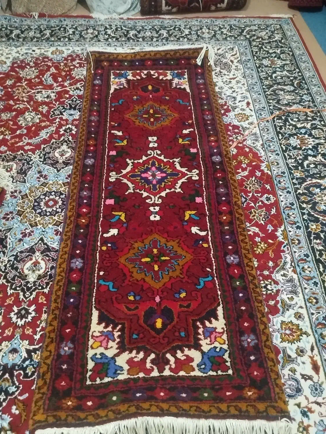 دو عدد قالیچه دستباف|فرش|اهر, |دیوار