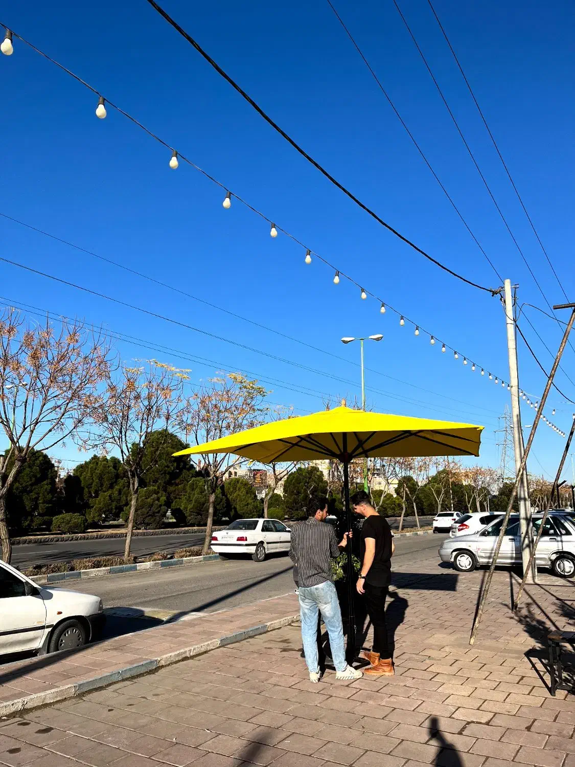 چتر پایه وسط فلزی طرح مربع|کوهنوردی و کمپینگ|کاشان, مفتح|دیوار