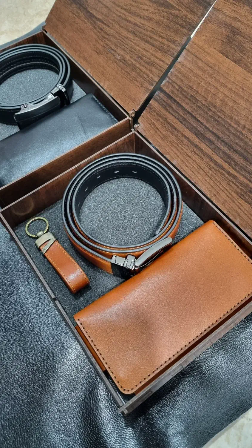 ست ۳ تیکه چرم گاوی|کیف، کفش، کمربند|گنبد کاووس, |دیوار