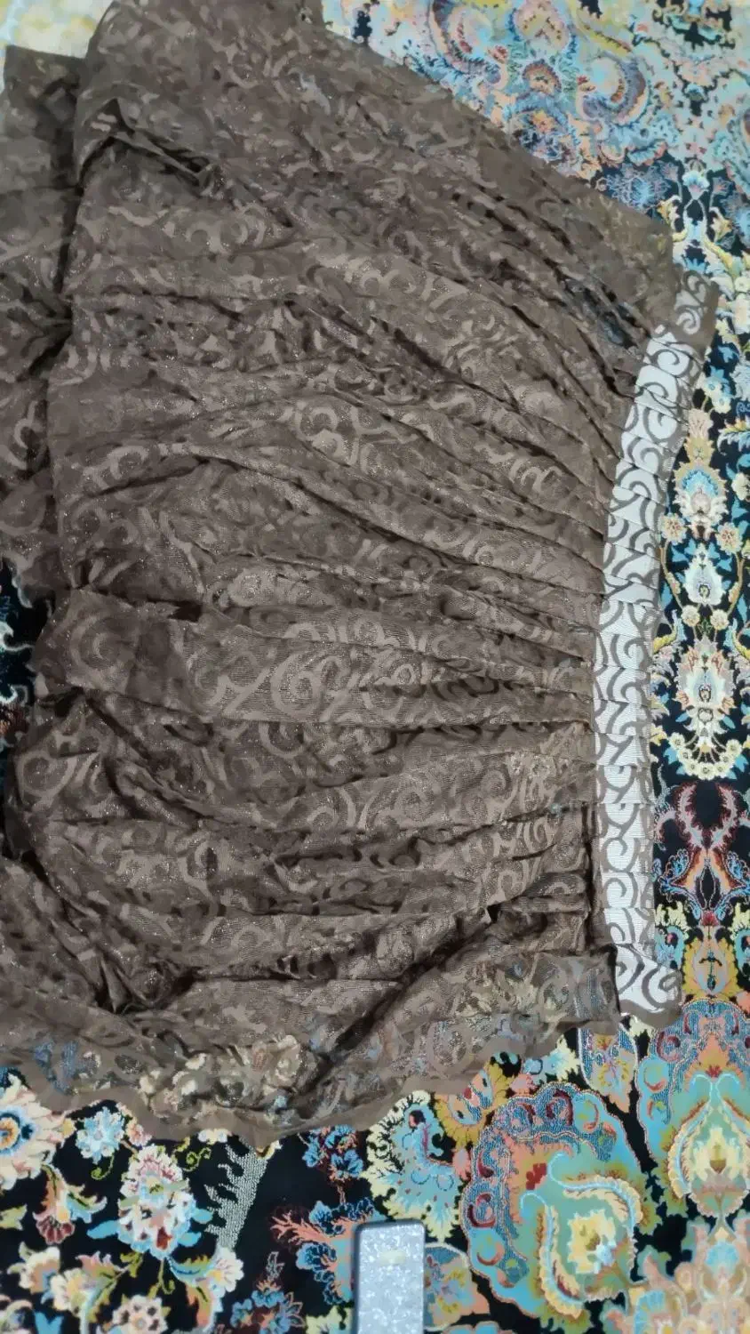 دو عدد شال پرده زر دار کاملا سالم خوش رنگ|پرده، رانر، رومیزی|نورآباد, |دیوار