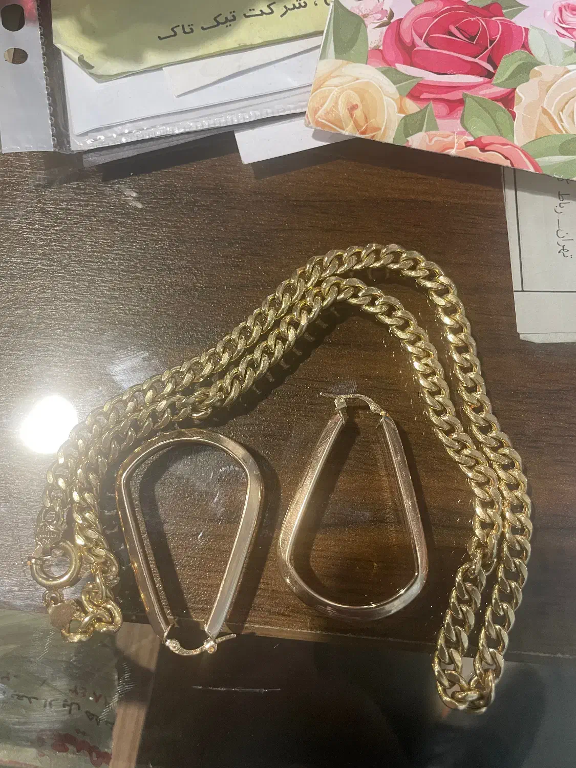 زنجیر کارتیر و گوشواره|جواهرات|قزوین, |دیوار