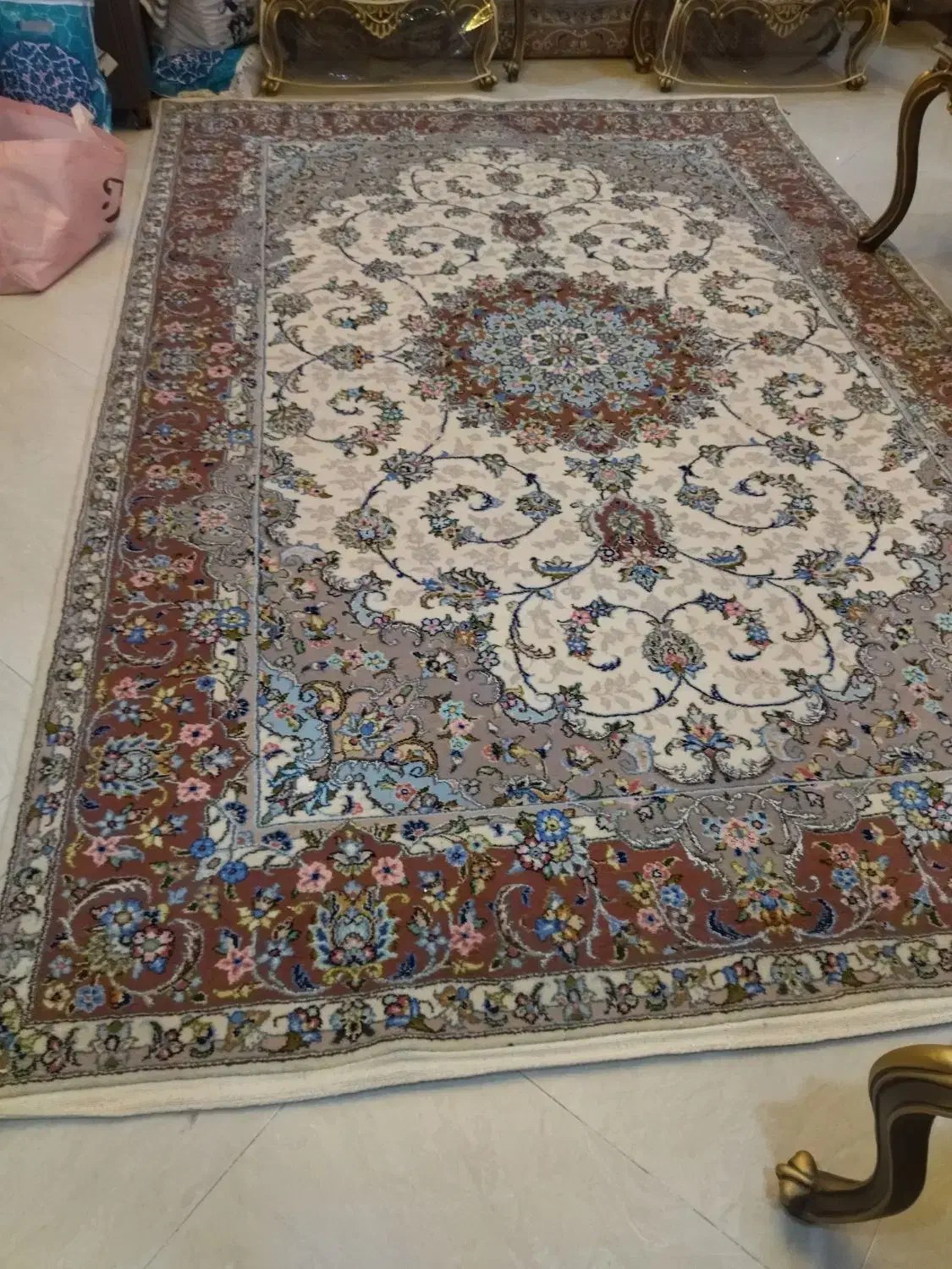 فرش دستبافت جفت 6 متری کاشان نو پشم و ابریشم|فرش|تهران, تهرانپارس غربی|دیوار