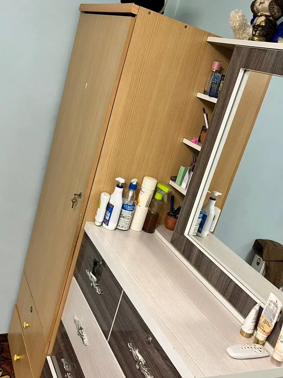 دراور آینه دار کمد قدی|جاکفشی، کمد، دراور|مشکیندشت, |دیوار