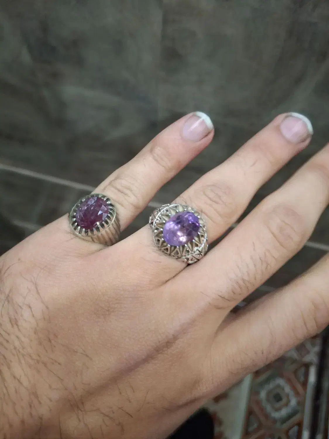 انگشتریاقوت‌‌وآمیتیس‌طبیعی رکاب‌دستساز|جواهرات|اردبیل, |دیوار