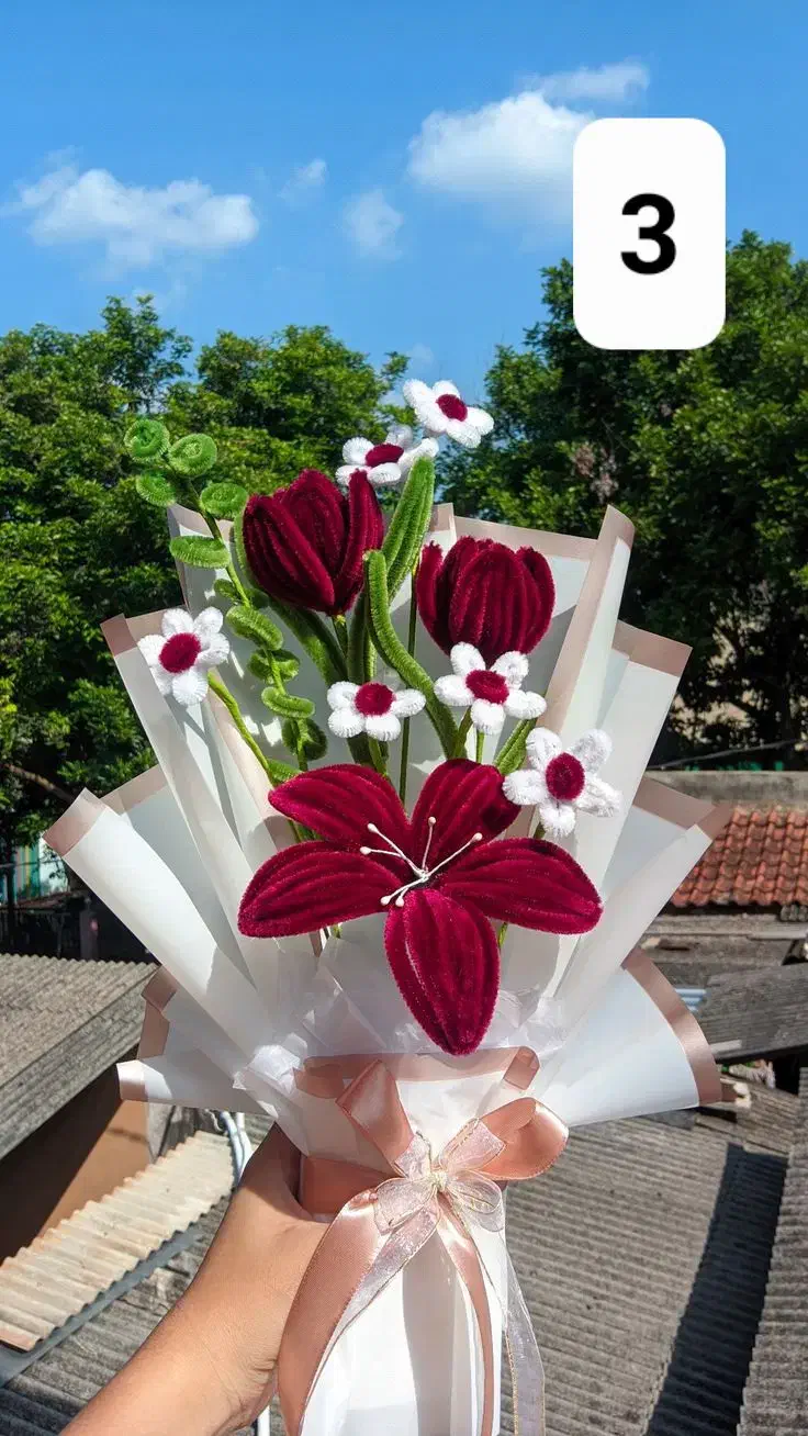 دسته گل های پیپ پاکنی|گل مصنوعی|زنجان, |دیوار