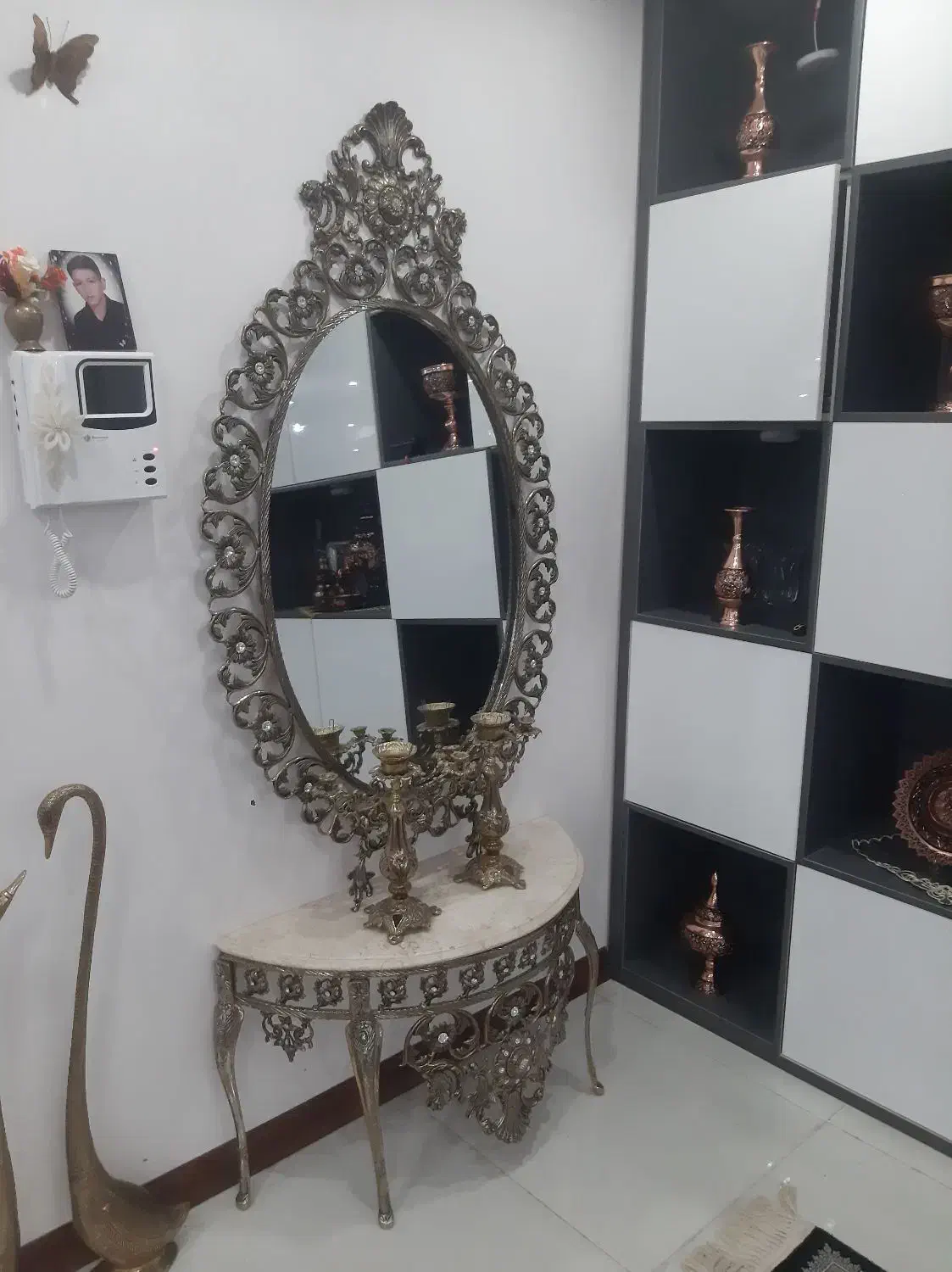 اینه شمعدان برنز|صنایع دستی و سایر لوازم تزئینی|شریفآباد, |دیوار