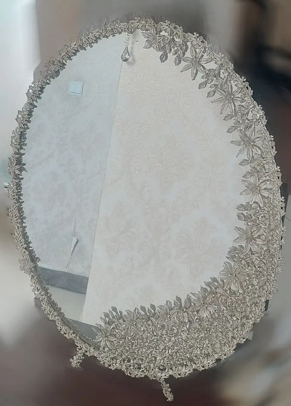 آینه و شمعدان نو مناسب جهیزیه|آینه|فولادشهر, C2|دیوار