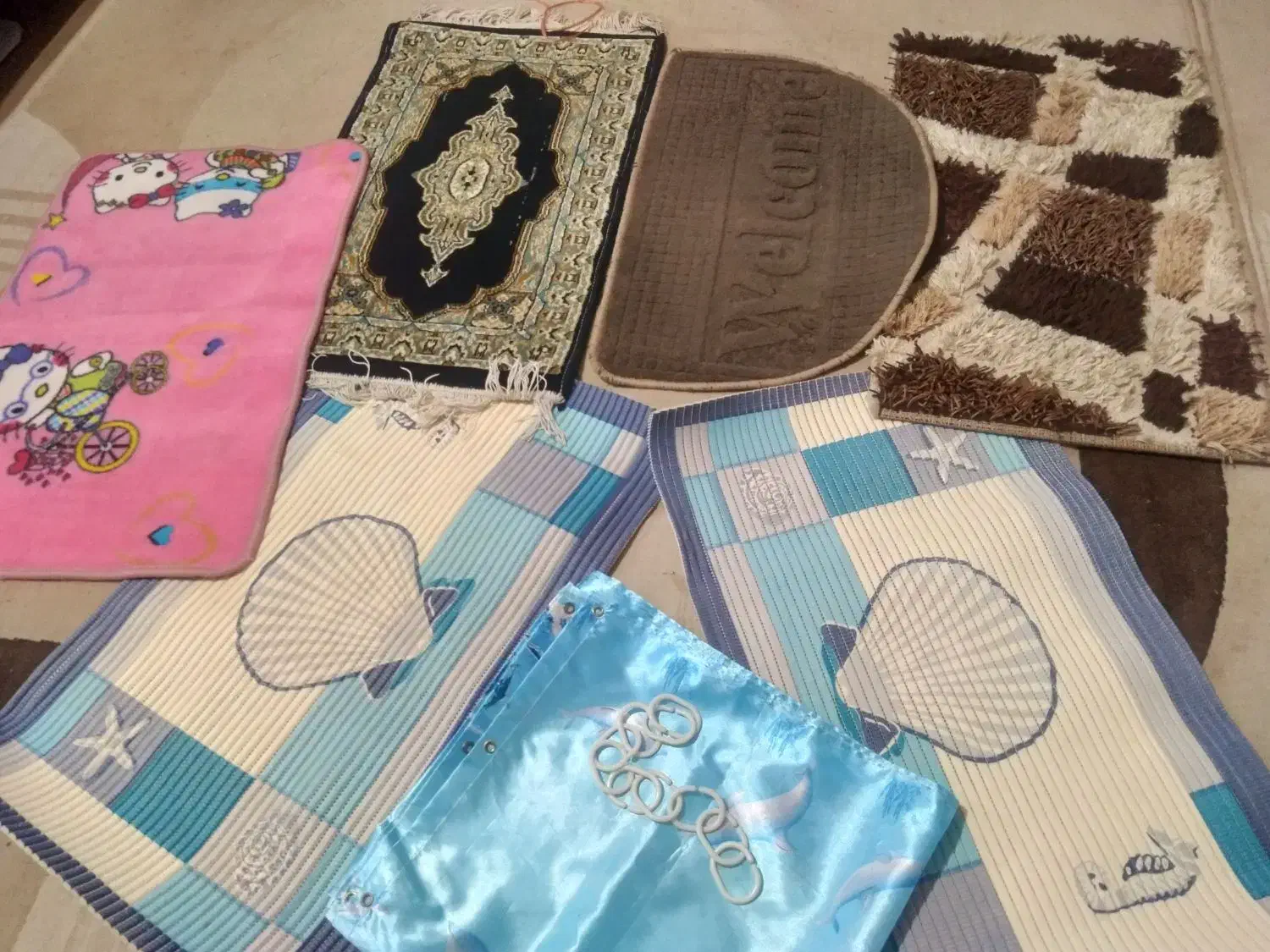 پادری .پرده ی پانچ حمام . قفسه حمام|لوازم حمام|شاهین‌شهر, اقبال لاهوری|دیوار