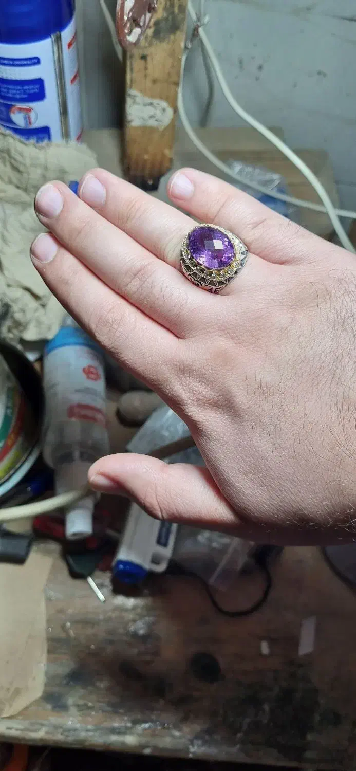 انگشتر نقره آمیتیس دستساز|جواهرات|اراک, |دیوار