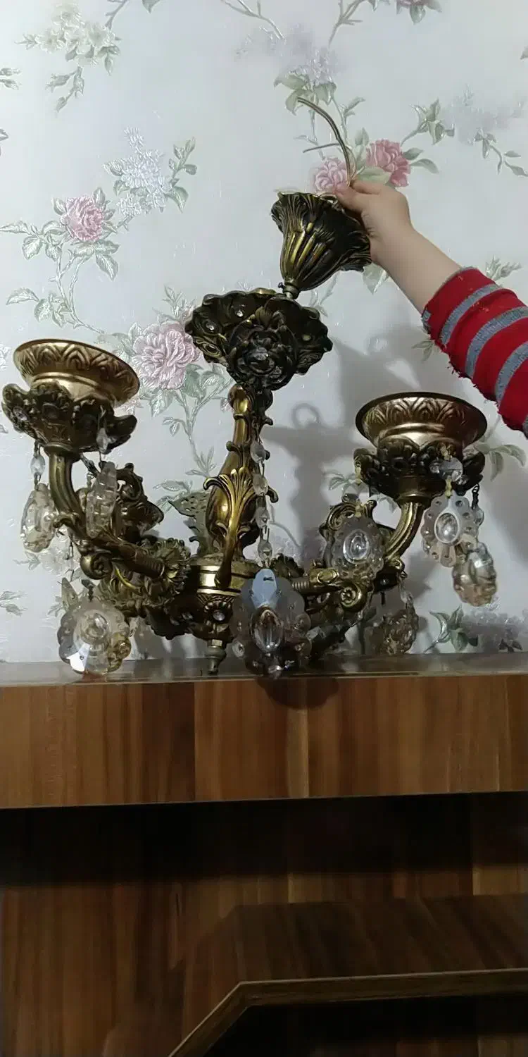 دوعددلوستربرنز۴شاخه|لوستر و چراغ آویز|تبریز, |دیوار