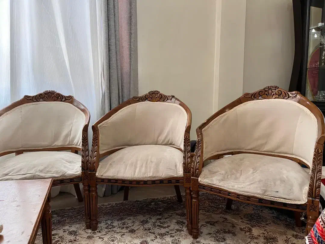 مبل ۷ نفره چوب راش اصل|مبلمان خانگی و میز عسلی|تهران, کرمان|دیوار