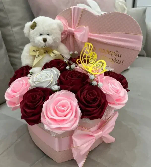 باکس گل های روبانی با عروسک|اسباببازی|اردبیل, |دیوار