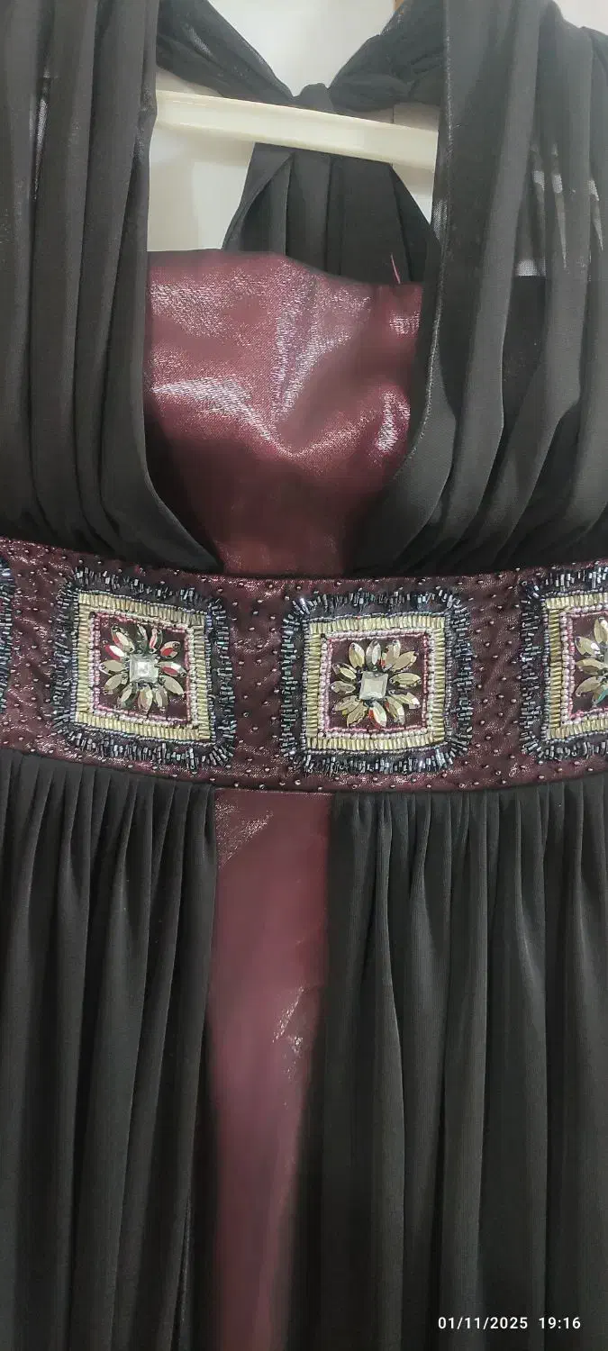 لباس مجلسی حریر سنگدوزی|لباس|ری, دولتآباد|دیوار