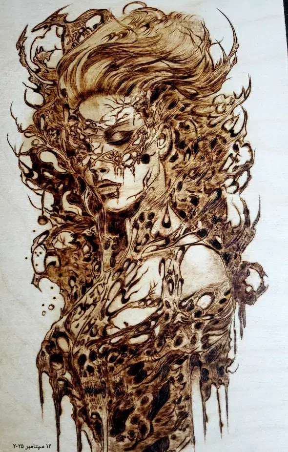 سوخته نگاری یعنی نقاشی با اتیش|تابلو، نقاشی، عکس|تهران, سردارجنگل|دیوار