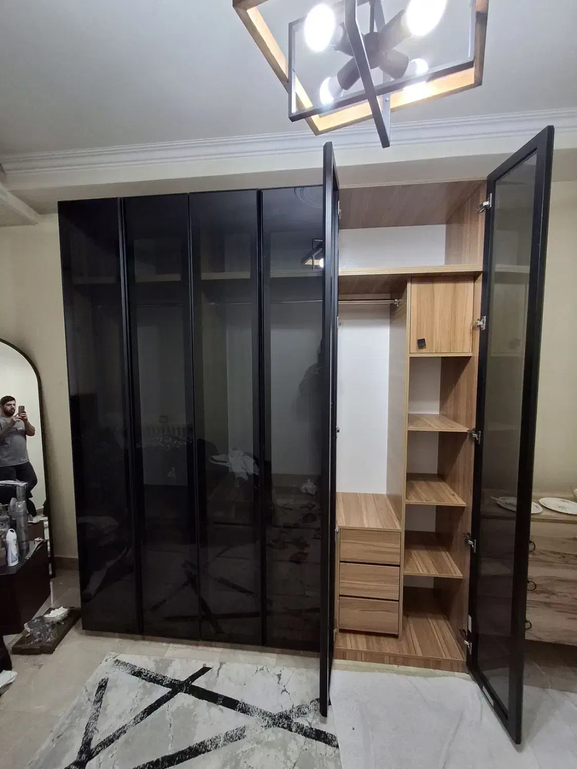 کمد لباس لولایی شیشه دودی فریم لس (پازلی سفارشی)|جاکفشی، کمد، دراور|تهران, یافتآباد|دیوار