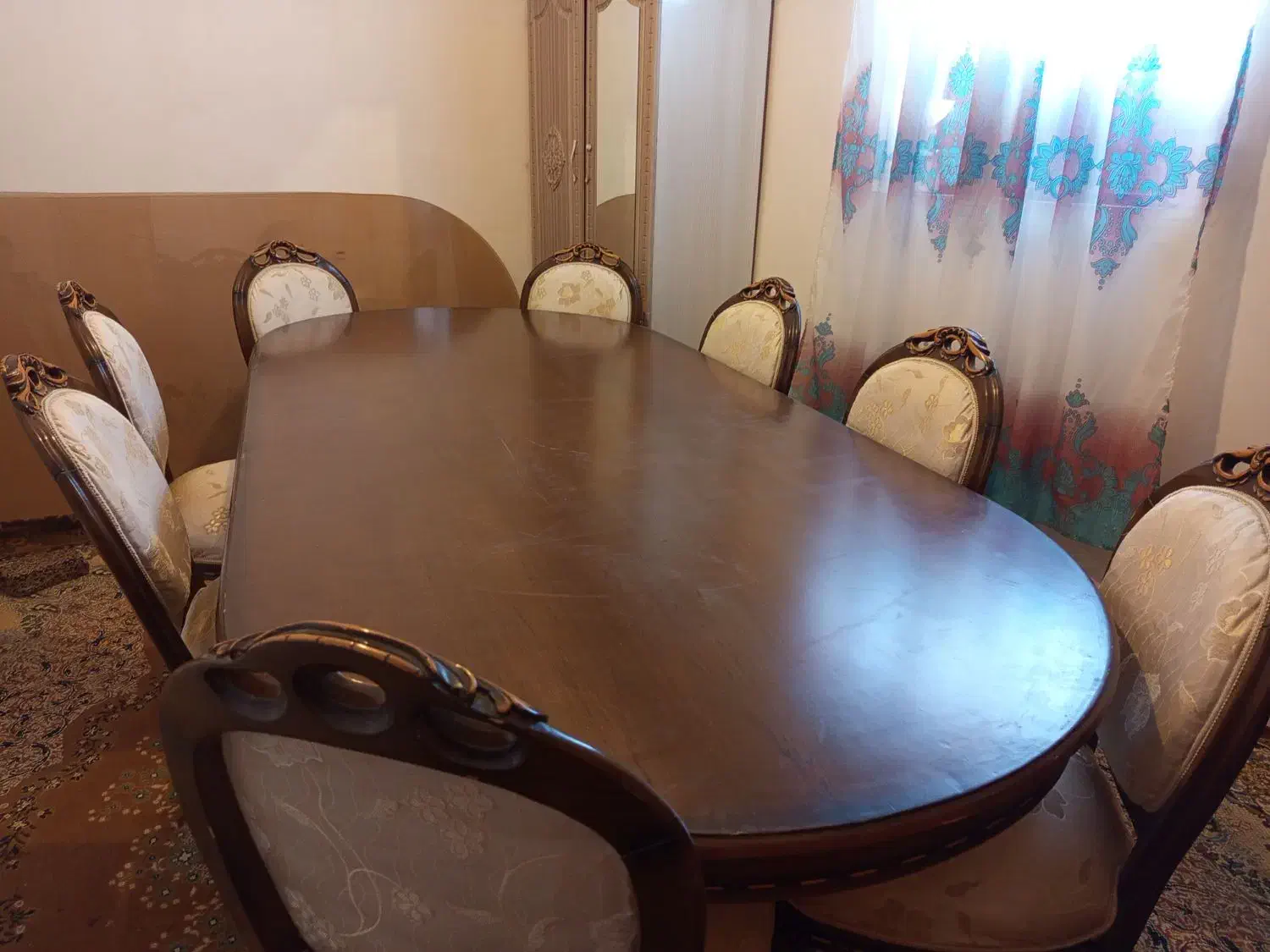 میز نهار خوری ۸ نفره|میز و صندلی غذاخوری|نهبندان, |دیوار