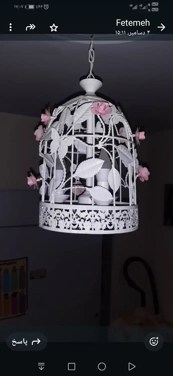 لوتر فلزی طرح قفس|لوستر و چراغ آویز|تهران, افسریه شمالی|دیوار