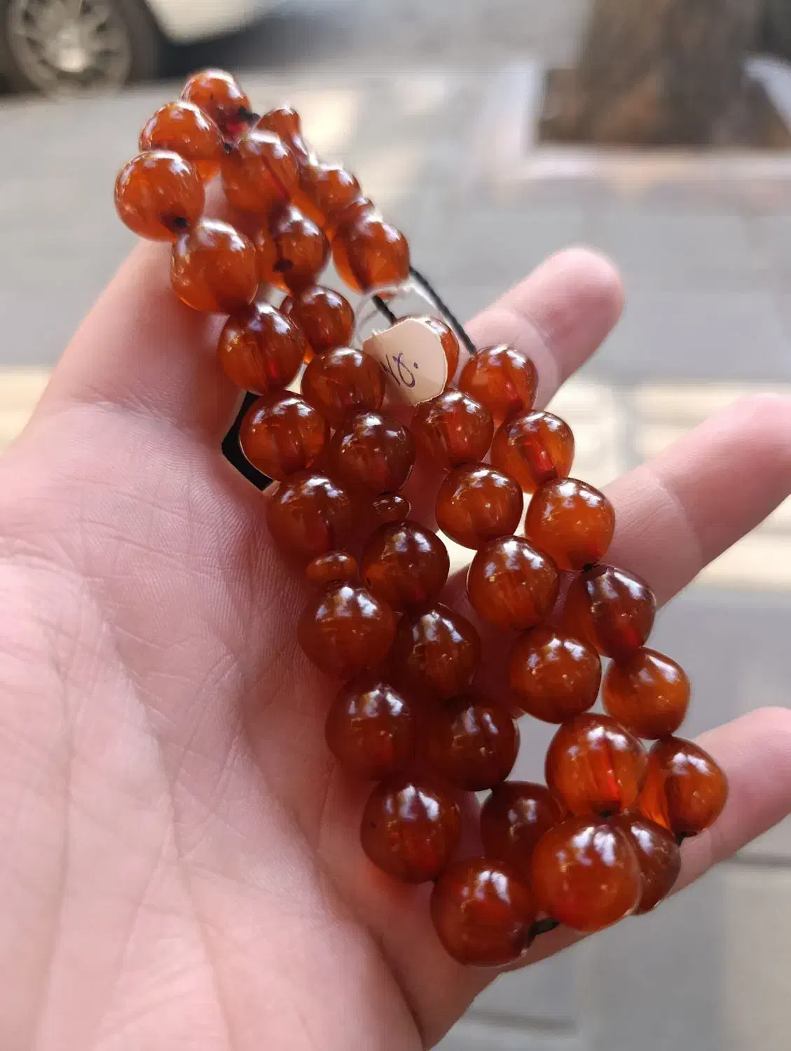 تسبیح کهربا تراش استانبولی قهوه ای روشن|بدلیجات|ارومیه, |دیوار