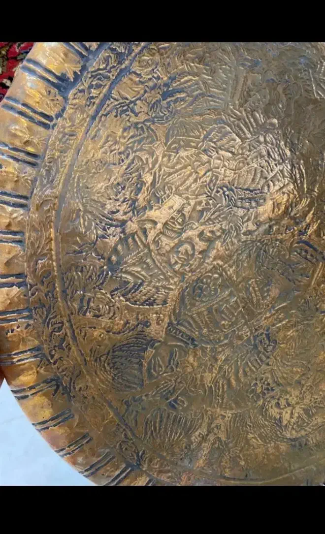 سینی برنجی عتیقه قدیمی|کلکسیون اشیاء عتیقه|یاسوج, |دیوار