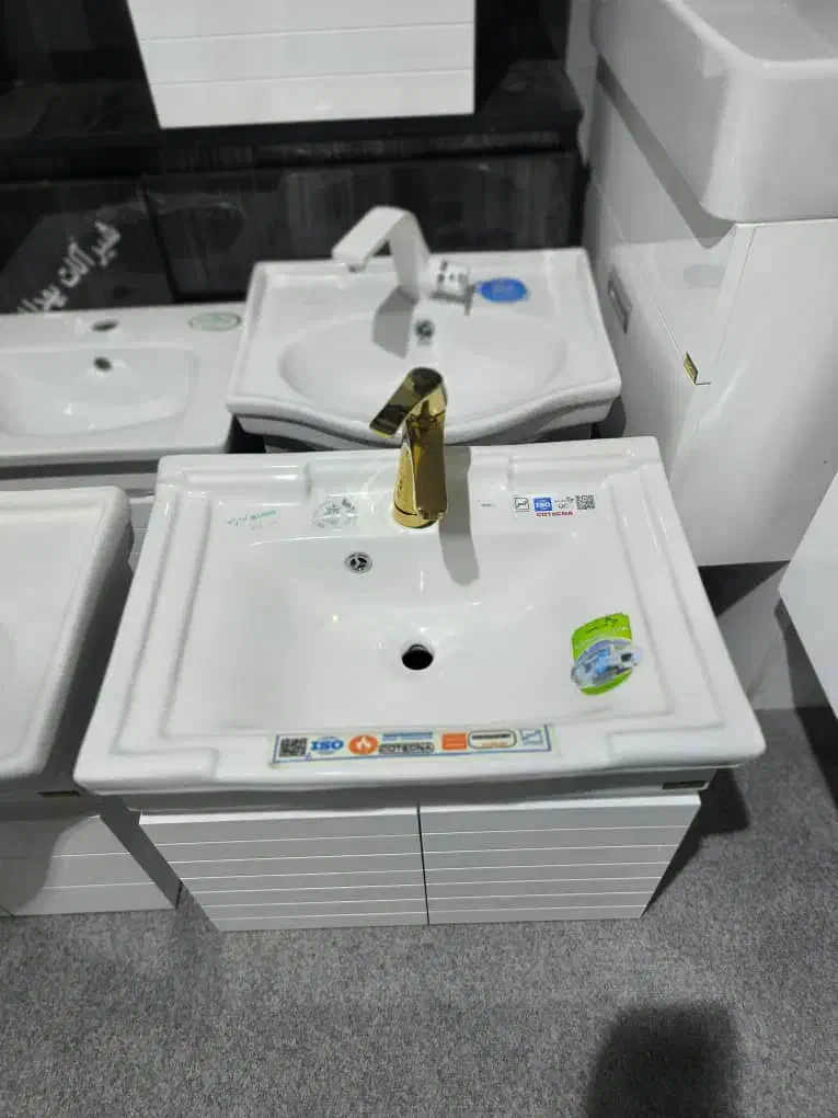 روشویی کابینتی۶۰سانت صفحه بلوطpvc/آینه باکسtolid|لوازم سرویس بهداشتی|بومهن, |دیوار
