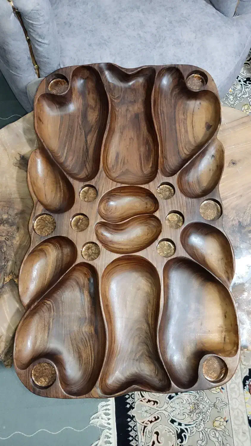 ظروف پذیرایی چوبی دست ساز.اردوخوری و جلو مبلی چوبی|ظروف سرو و پذیرایی|تهران, خرمشهر|دیوار