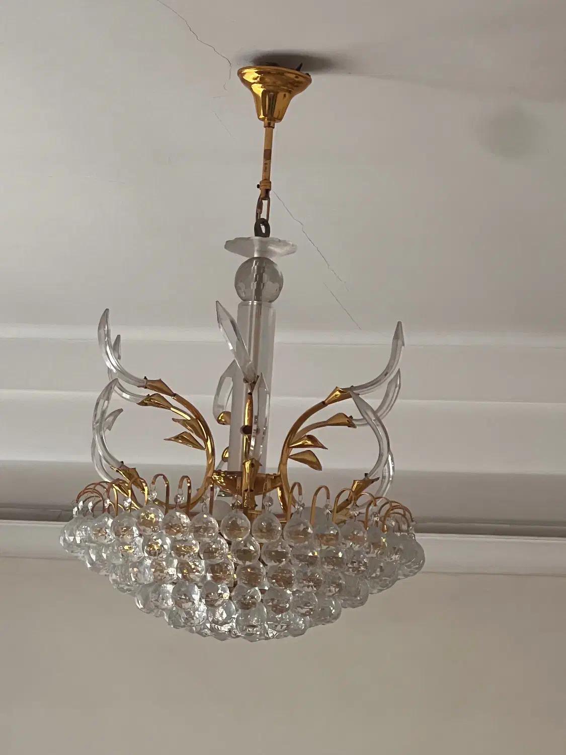 دو عدد لوستر با گوی کریستال بسیار زیبا|لوستر و چراغ آویز|تهران, ونک|دیوار