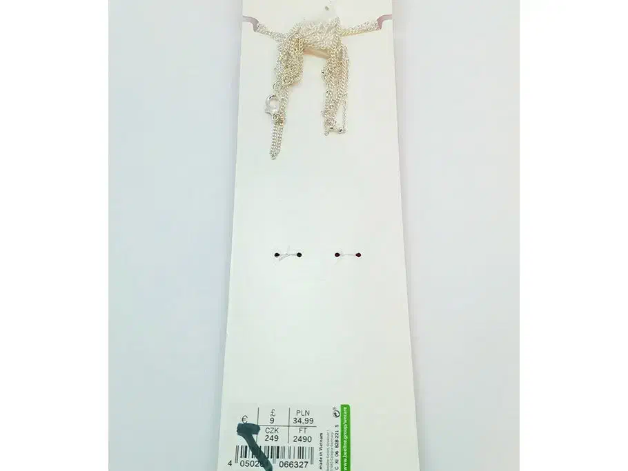 گردنبند زنجیری آویزدار دو ردیفه برف نگینی نقره ای|بدلیجات|رشت, بلوار گیلان|دیوار