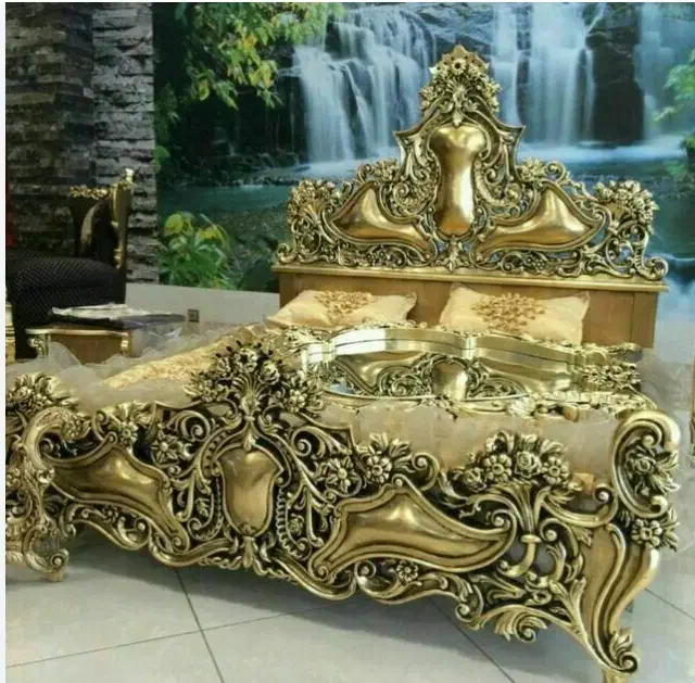 سرویس خواب سلطنتی چوب راش|تخت و سرویس خواب|نورآباد, |دیوار