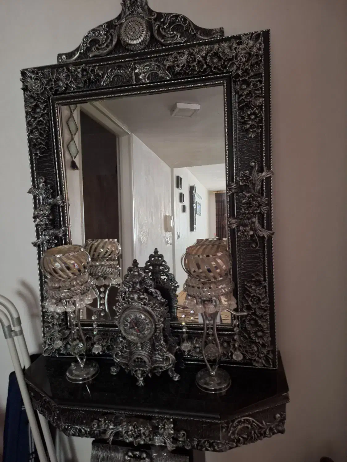 ساعت و آینه شمعدان فروشی|آینه|مهاجران, |دیوار