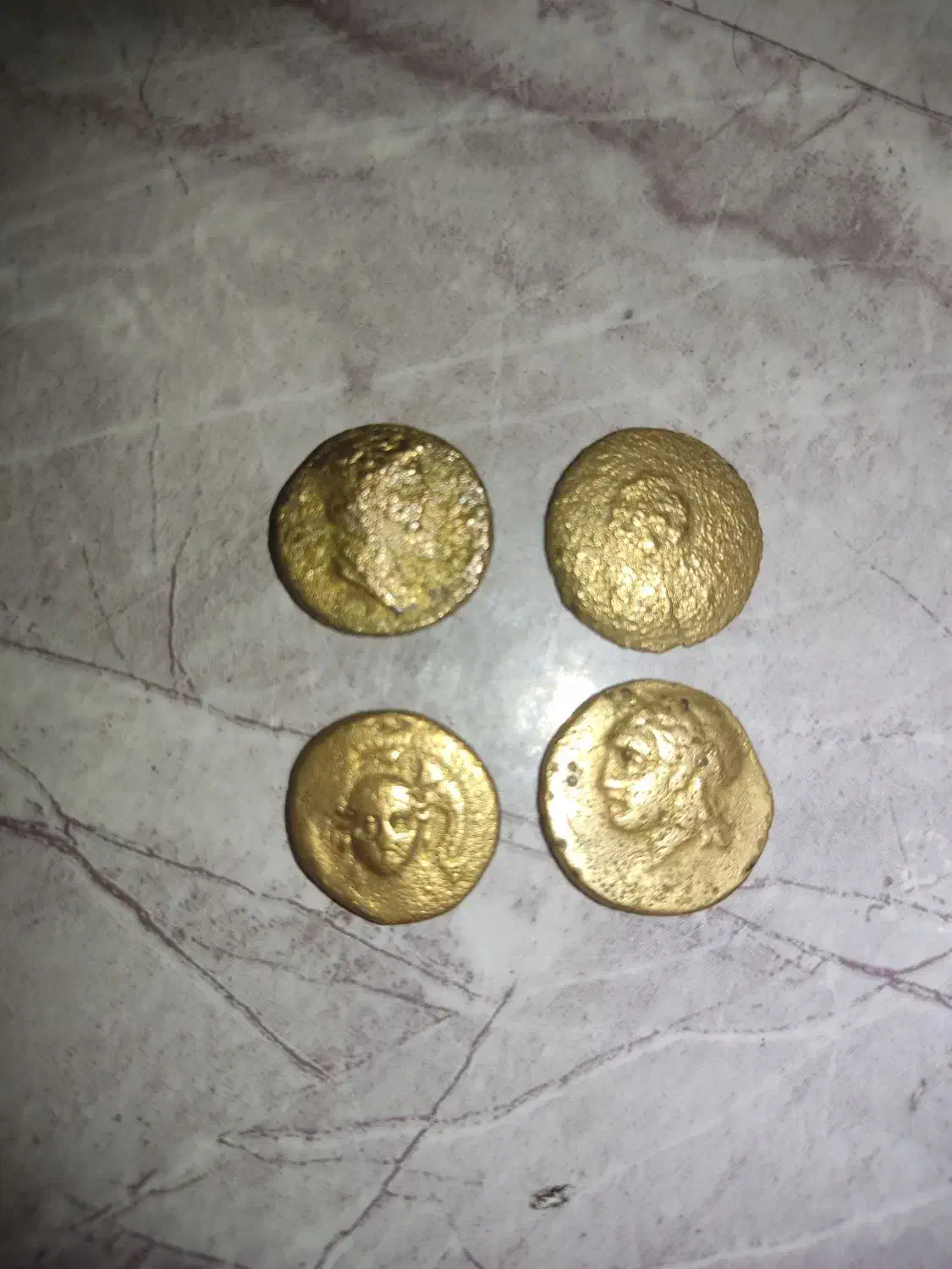 چهارتا سکه قدیمی برنجی گلاب پاش|کلکسیون اشیاء عتیقه|شیراز, صاحب الزمان|دیوار