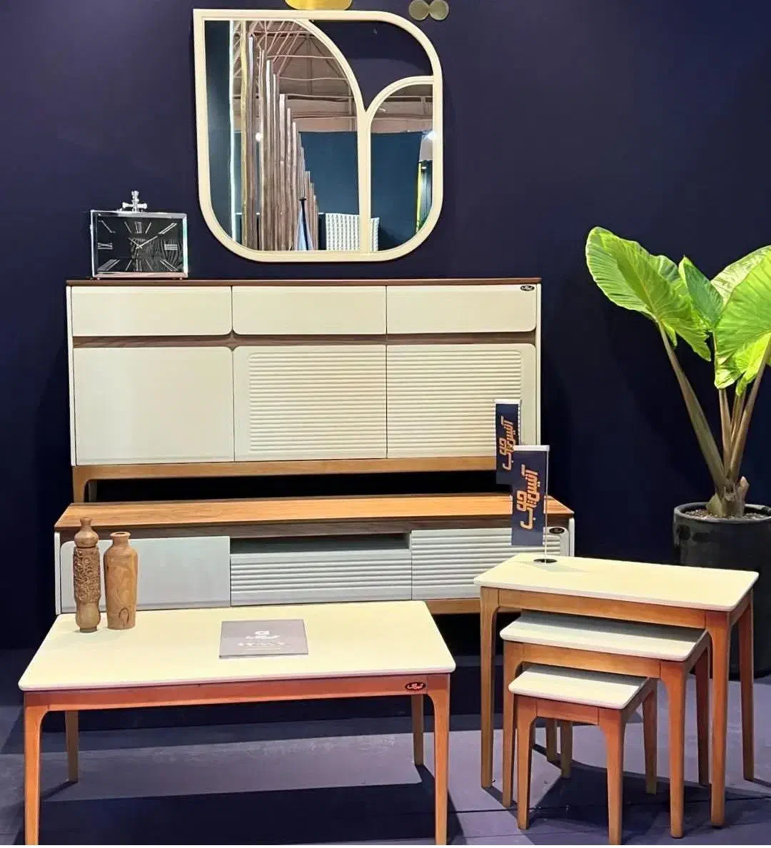 آینه کنسول الین پایه چوب راش|بوفه، ویترین، کنسول|ارومیه, |دیوار