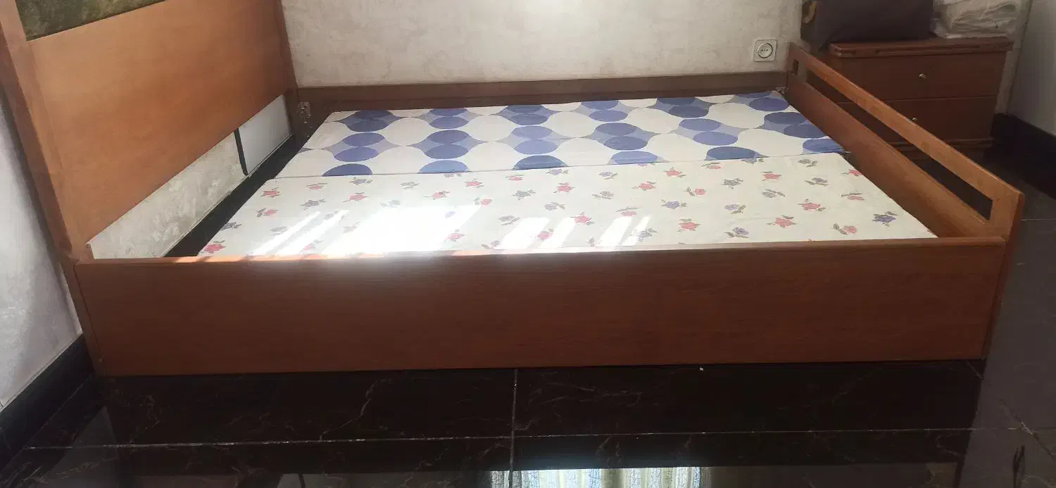 تختخواب دونفره چوب|تخت و سرویس خواب|پرند, فاز ۲|دیوار