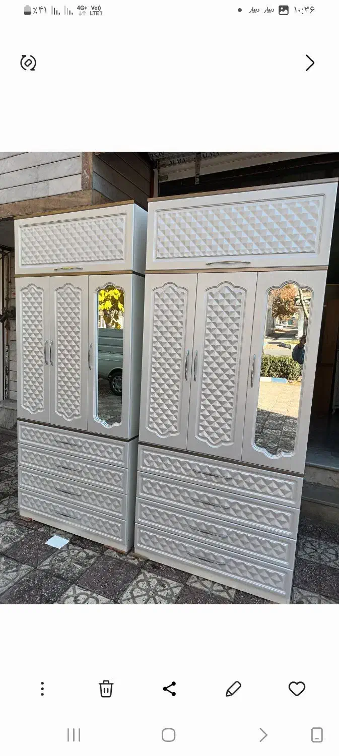 کمد ۴ کشو باکس دار ۳ تکه|جاکفشی، کمد، دراور|الوند, |دیوار