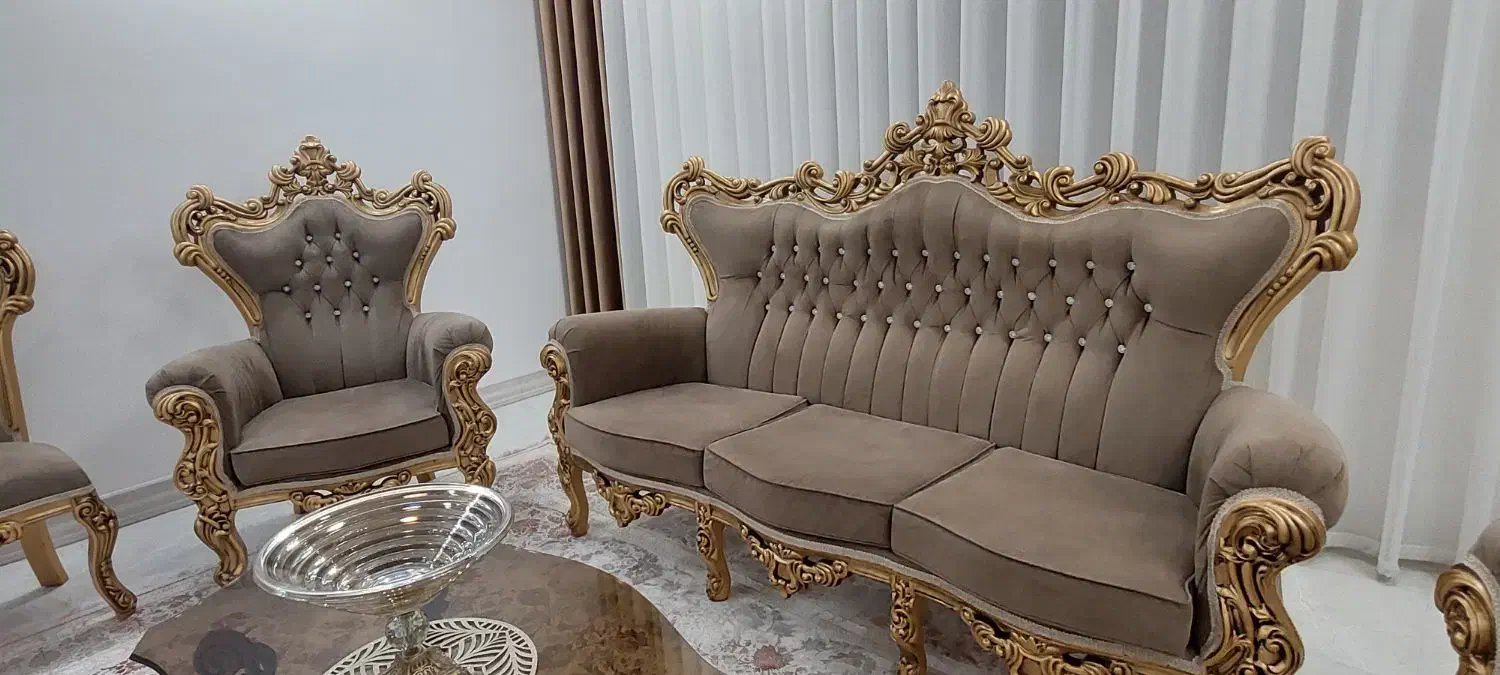 مبل ۷ نفره چوب راش|مبلمان خانگی و میز عسلی|قم, حنیف نژاد|دیوار