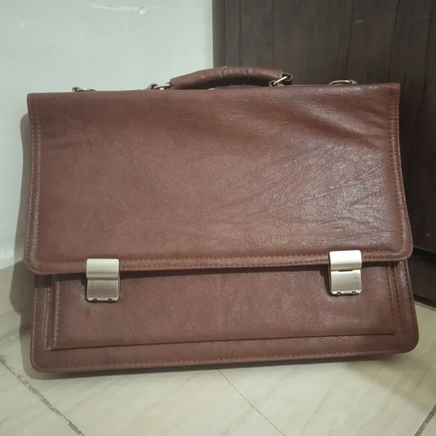 کیف چرم طبیعی دوقفله اداری ولب تاب|کیف، کفش، کمربند|ابهر, |دیوار