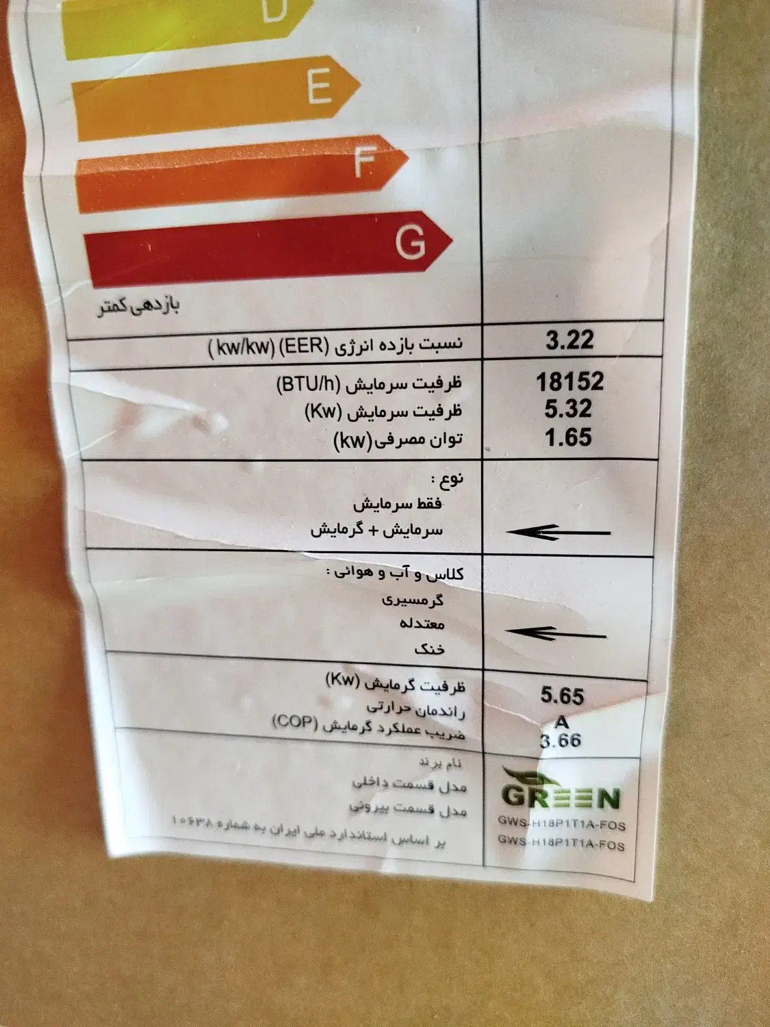 کولر گازی گرین اصلی|کولر گازی و فنکوئل|پیر بکران, |دیوار