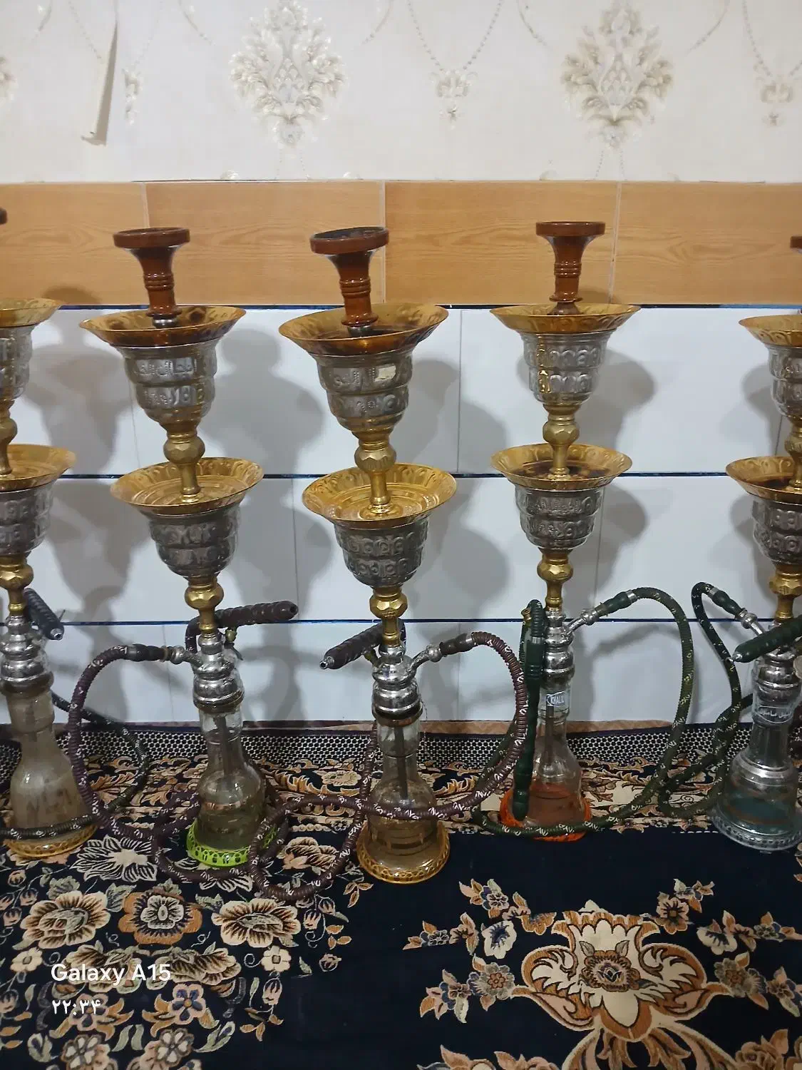 قلیان برنجی ۱۹ عدد|کلکسیون و سرگرمی|اقبالیه, |دیوار