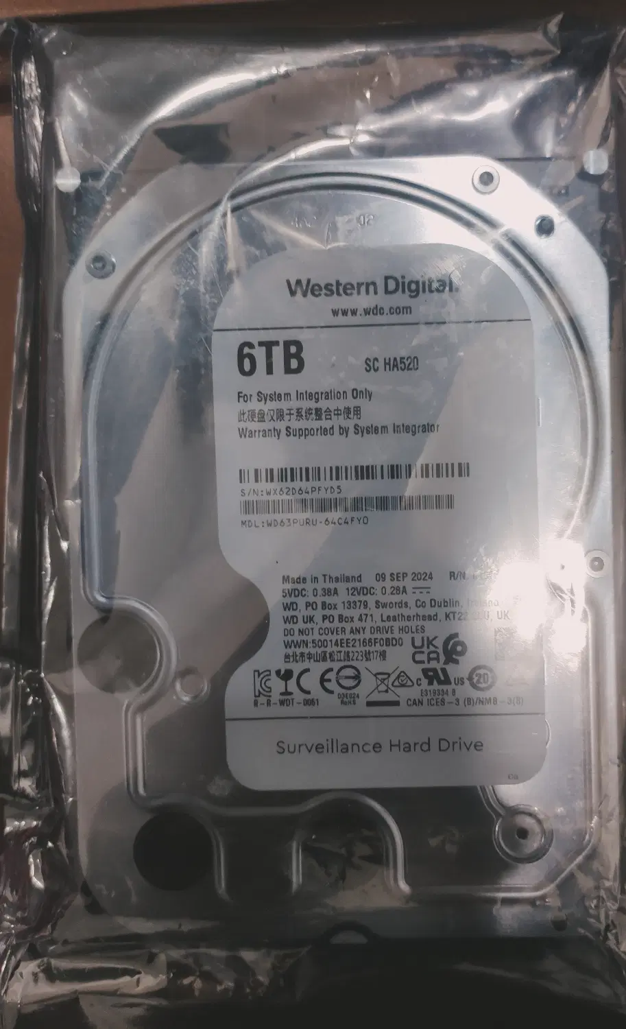 هارد ۶ ترابایت WD Purple نو. مخصوص دوربین مداربسته|قطعات و لوازم جانبی رایانه|تهران, هلال احمر|دیوار